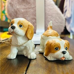 Vintage Homco Porcelain Spaniel Dog Figurines